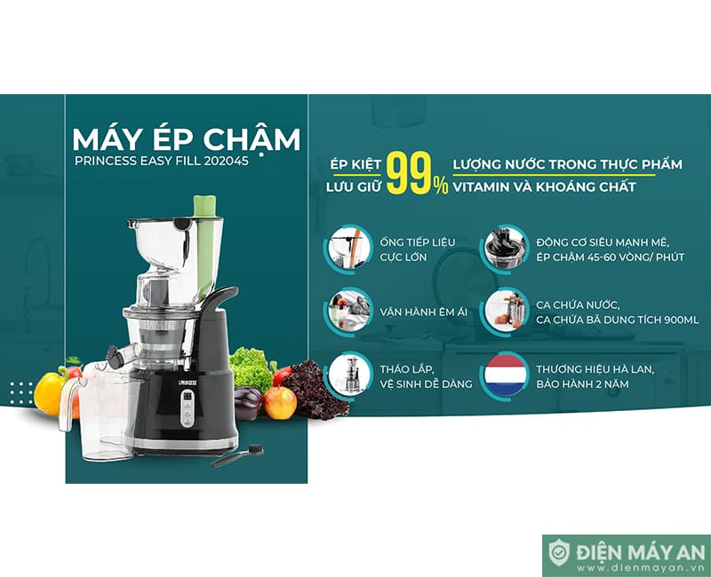 Máy Ép Chậm Princess Easy Fill